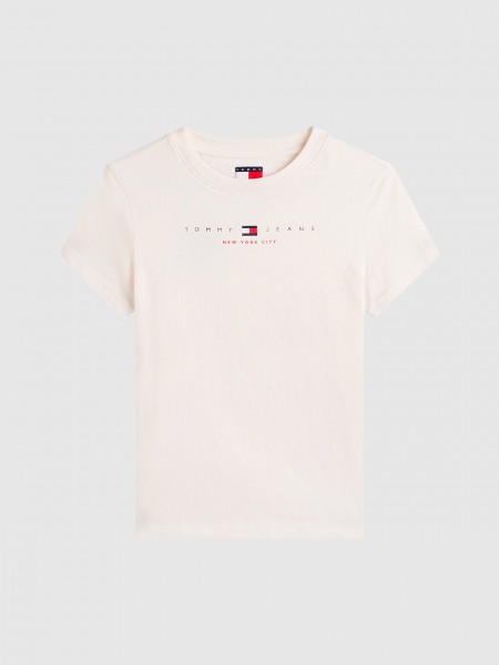 Camiseta Mujer Crema Tommy Jeans