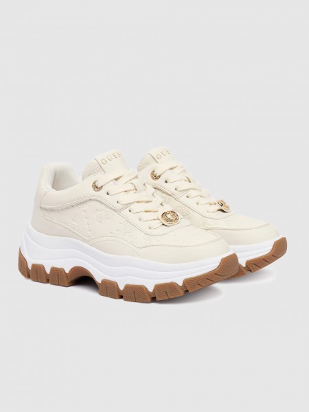 Tenis Mujer Beige Guess