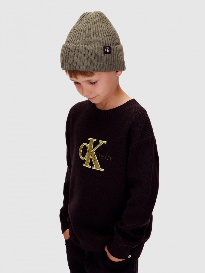 Beanie Boy Dark Green Calvin Klein