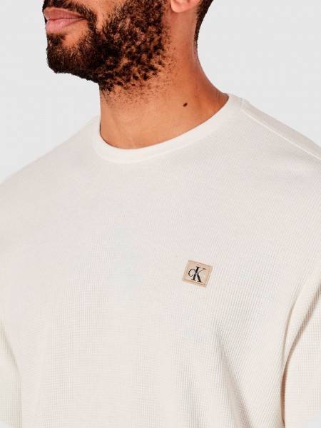 Sueter Hombre Crema Calvin Klein Sueter Hombre Crema Calvin Klein