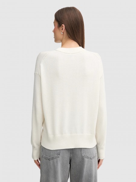 Pullover Woman Cream Calvin Klein