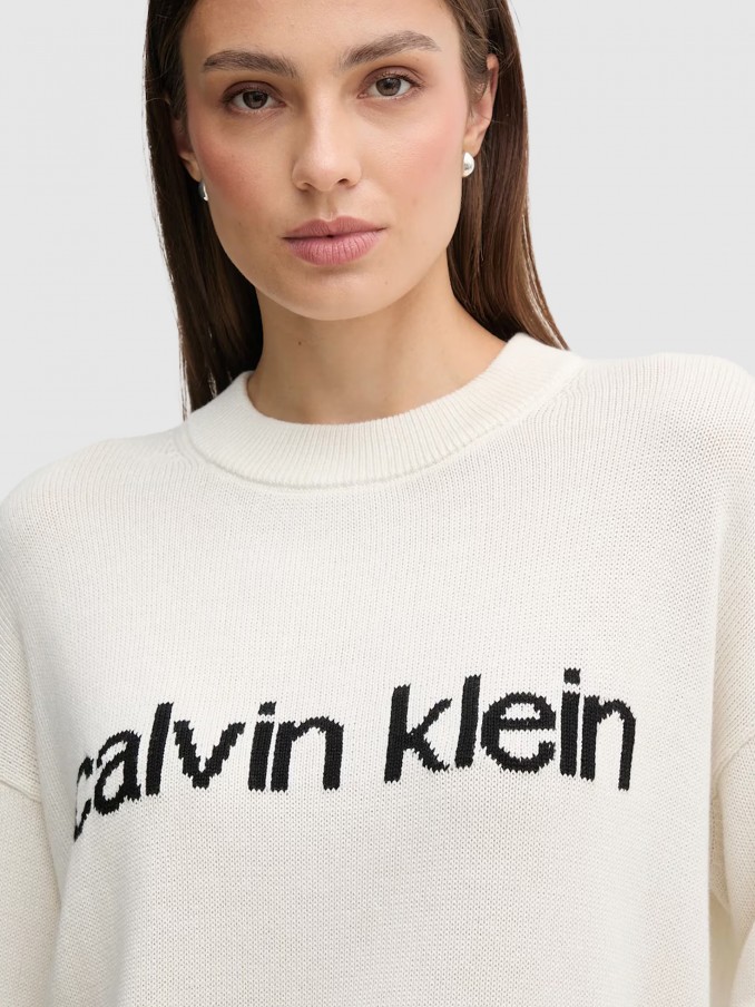 Sueter Mujer Crema Calvin Klein