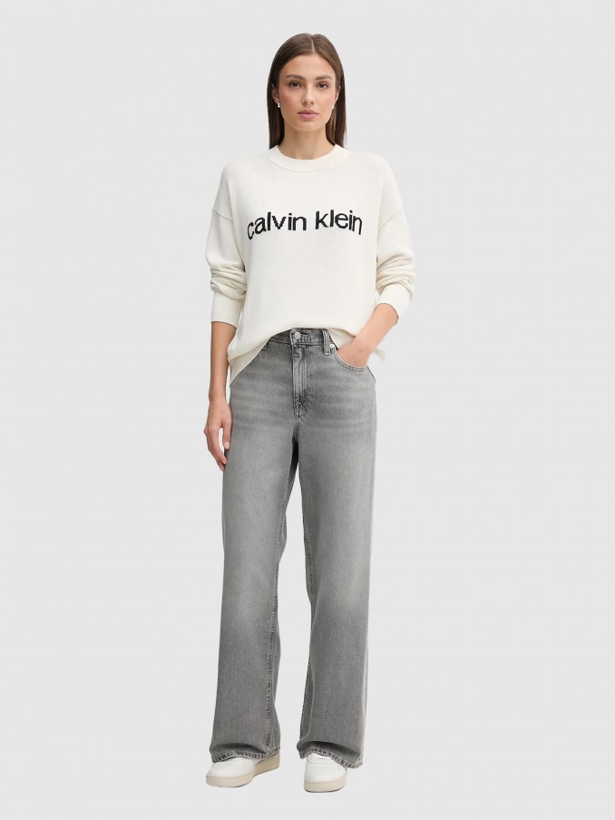 Sueter Mujer Crema Calvin Klein