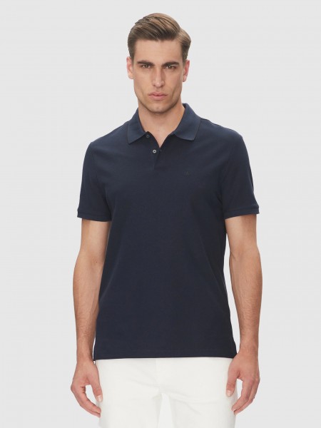 Polo Shirt Man Navy Blue Calvin Klein
