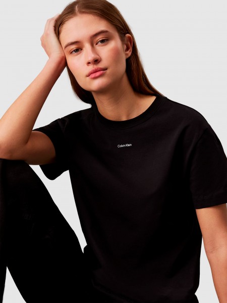 Camiseta Mujer Negro Calvin Klein Camiseta Mujer Negro Calvin Klein