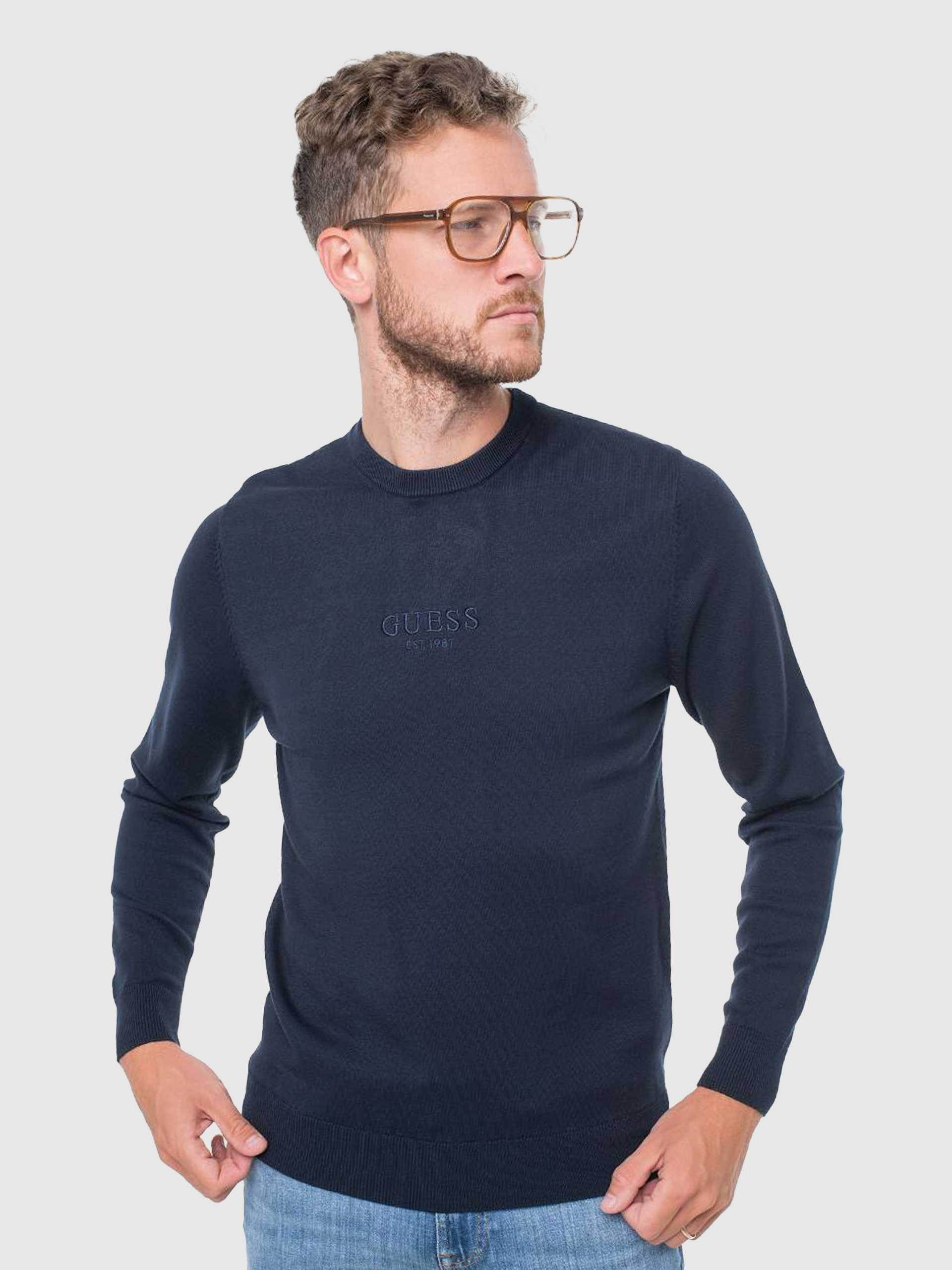 Sueter Hombre Azul Marino Guess