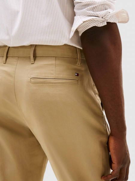 Pantalones Hombre Beige Tommy Hilfiger