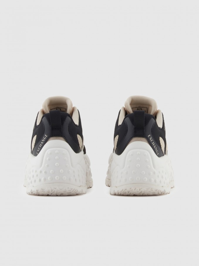 Tenis Mujer Negro Con Oro Armani Exchange