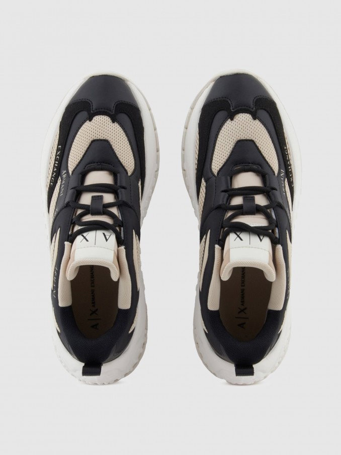 Tenis Mujer Negro Con Oro Armani Exchange