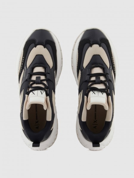 Tenis Mujer Negro Con Oro Armani Exchange