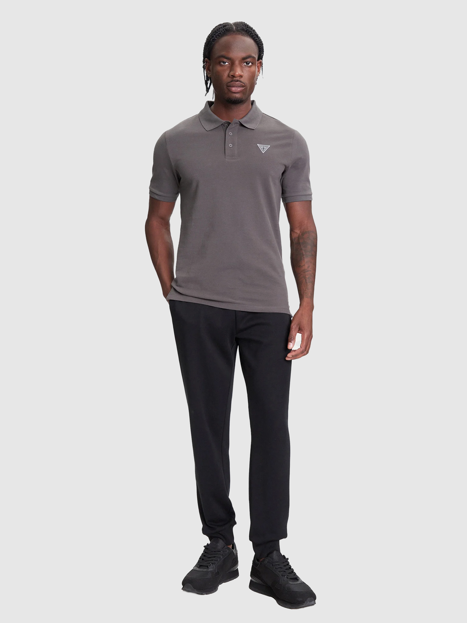 Polo Shirt Man Black Guess Underwear