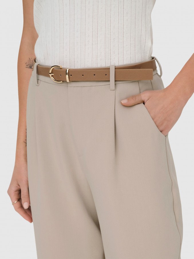 Pants Woman Beige Only