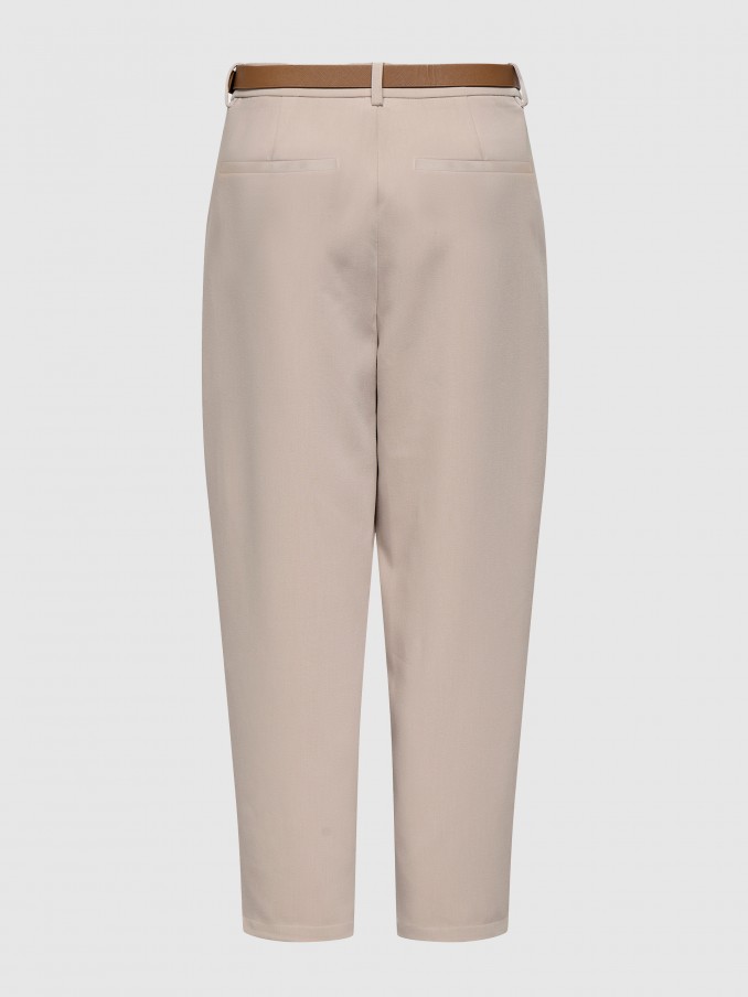 Pants Woman Beige Only
