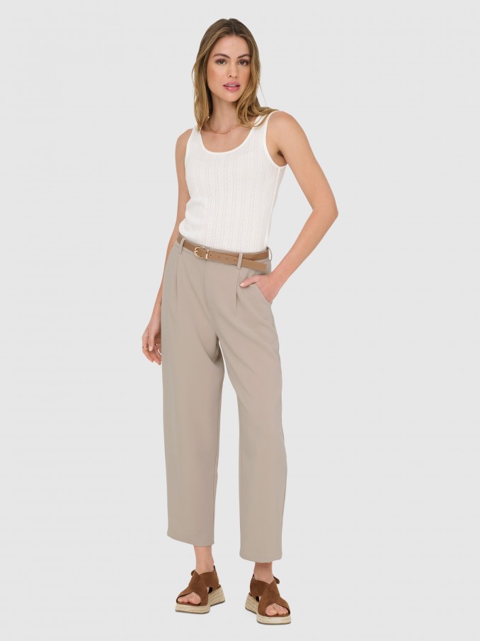 Pants Woman Beige Only