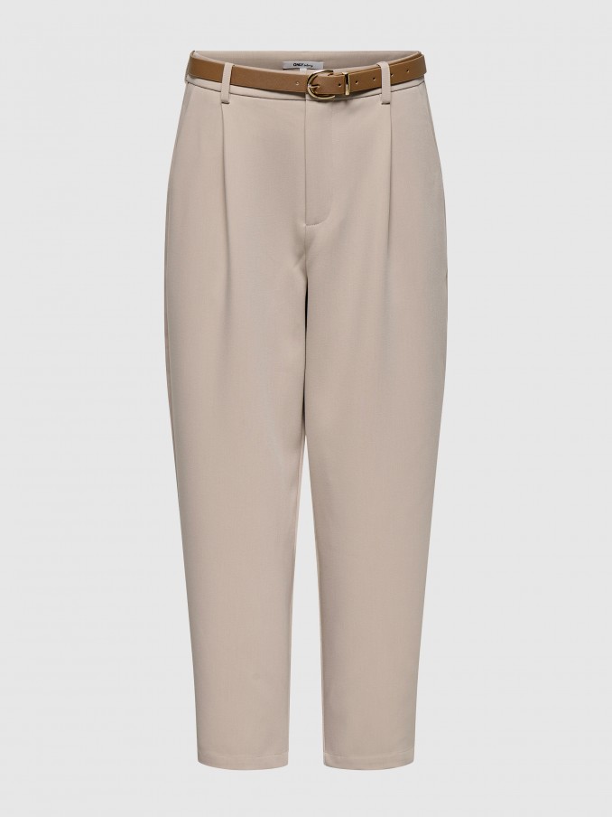 Pants Woman Beige Only
