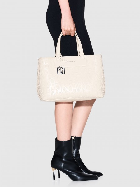 Bolsos de Mano Mujer Crema Armani Exchange