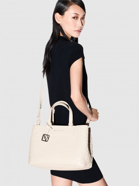 Bolsos de Mano Mujer Crema Armani Exchange