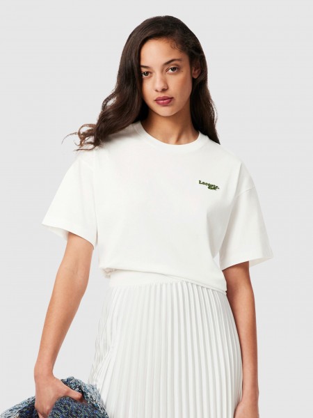 T-Shirt Woman Cream Lacoste