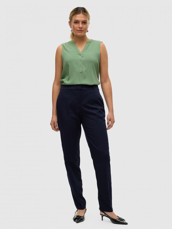 Pantalones Mujer Azul Marino Vero Moda
