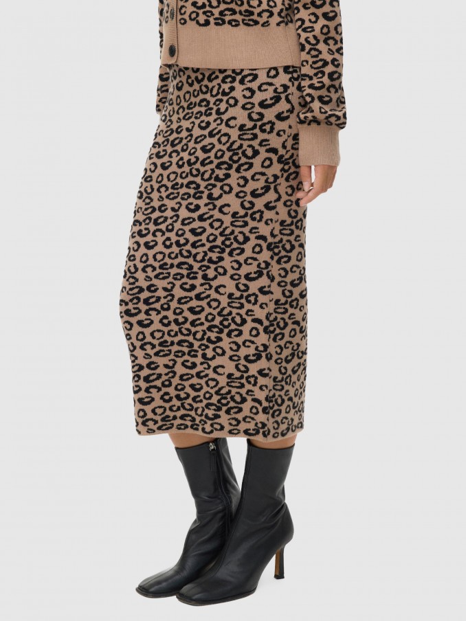 Falda Mujer Estampado Animal Vero Moda