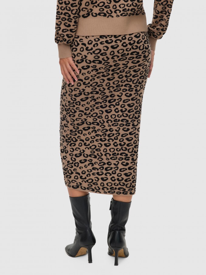 Falda Mujer Estampado Animal Vero Moda