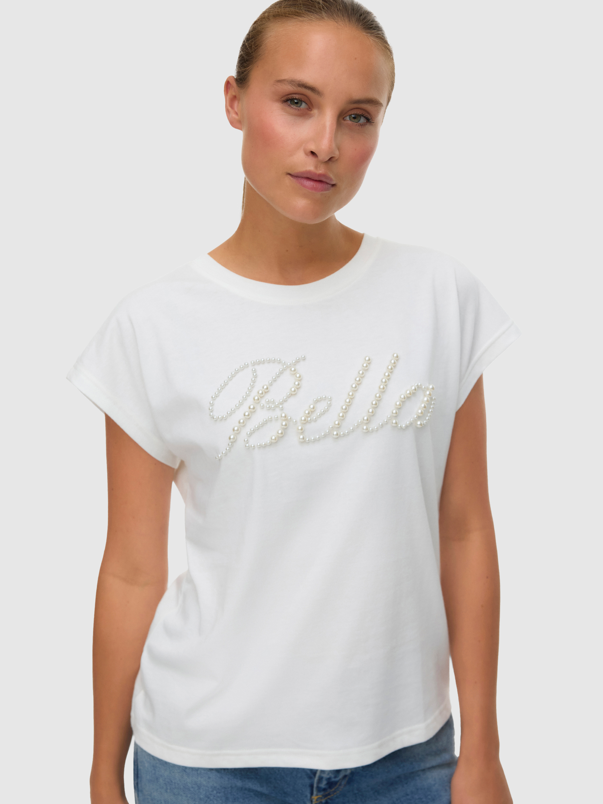 T-Shirt Woman Cream Vero Moda