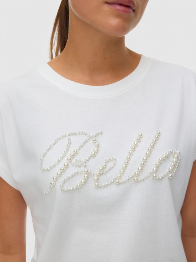 T-Shirt Woman Cream Vero Moda