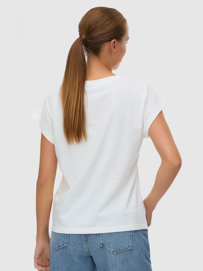 T-Shirt Woman Cream Vero Moda