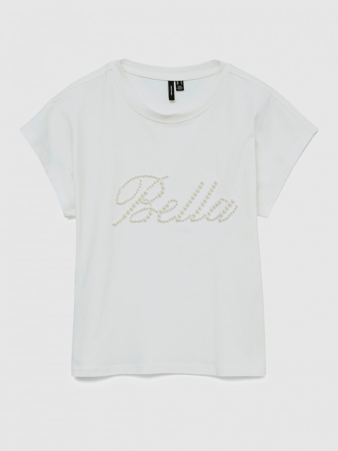 T-Shirt Woman Cream Vero Moda