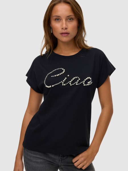 Camiseta Mujer Negro Vero Moda