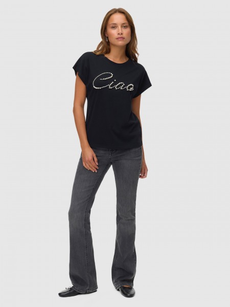 Camiseta Mujer Negro Vero Moda