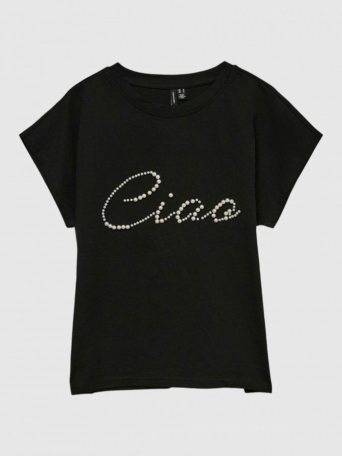 Camiseta Mujer Negro Vero Moda