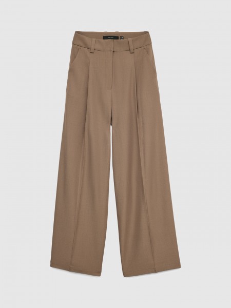 Pants Woman Beige Vero Moda