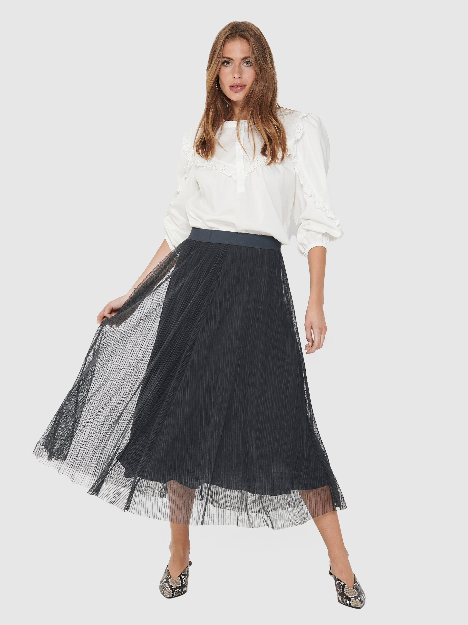 Falda Mujer Gris Only