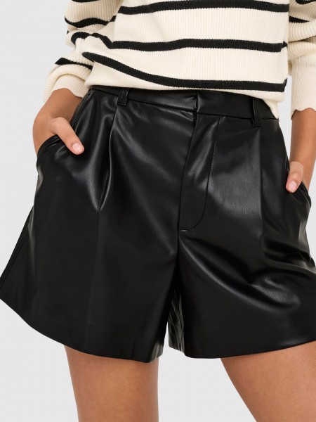 Pantalones Cortos Mujer Negro Only