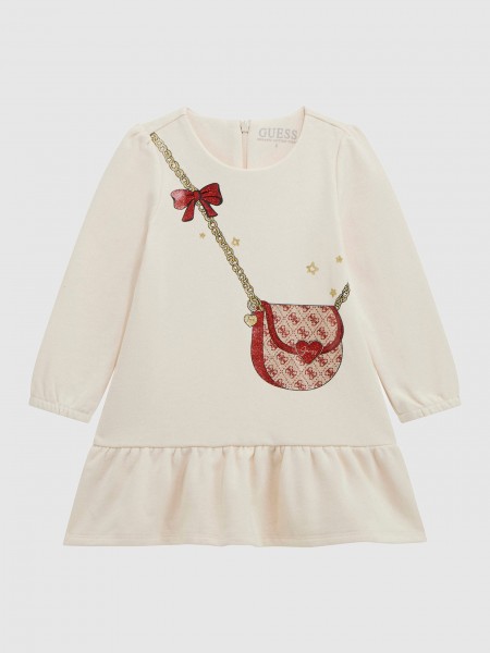 Dress Girl Cream Guess