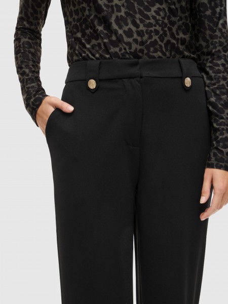 Pantalones Mujer Negro Vila