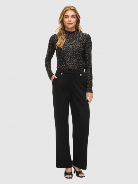 Pantalones Mujer Negro Vila