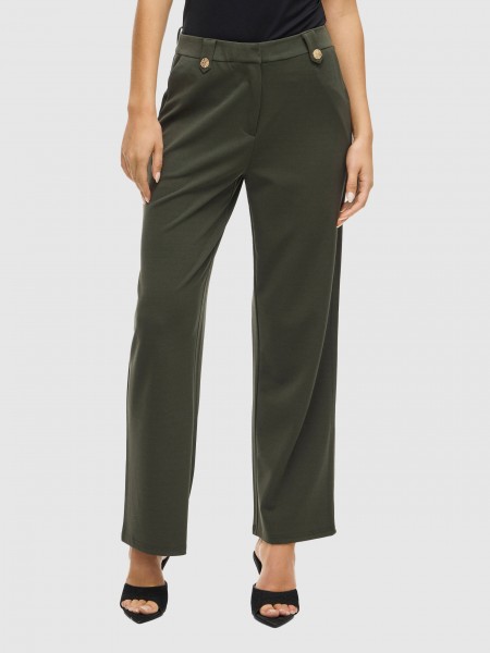Pantalones Mujer Verde Vila