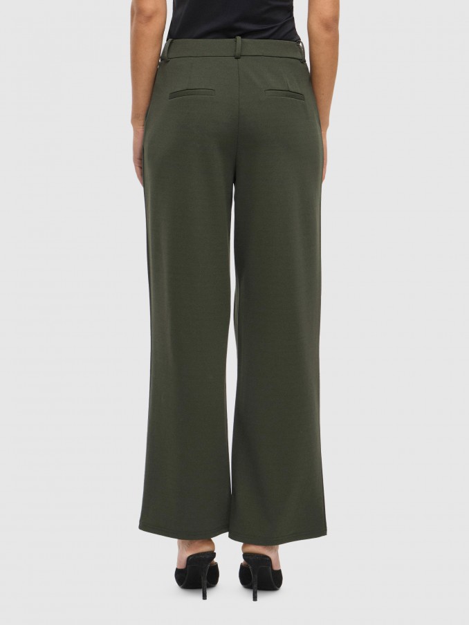 Pantalones Mujer Verde Vila