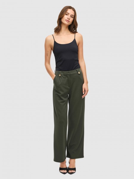 Pants Woman Green Vila