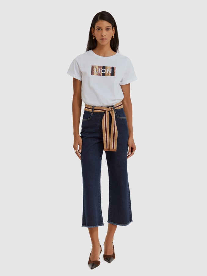 T-Shirt Woman White Lion Of Porches