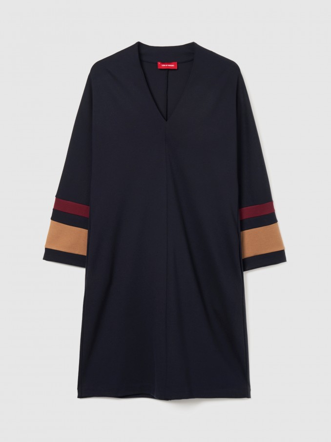 Dress Woman Blue Stripe Lion Of Porches