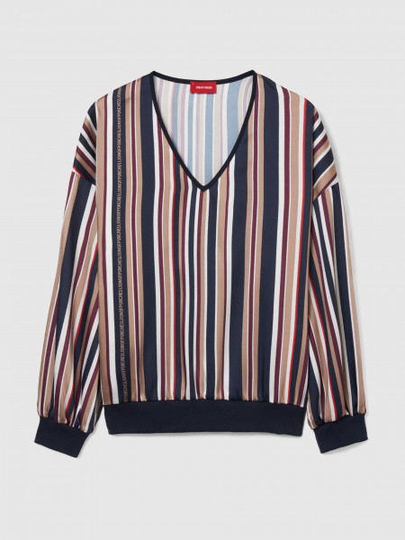 Blusa Mujer Raya Azul Lion Of Porches