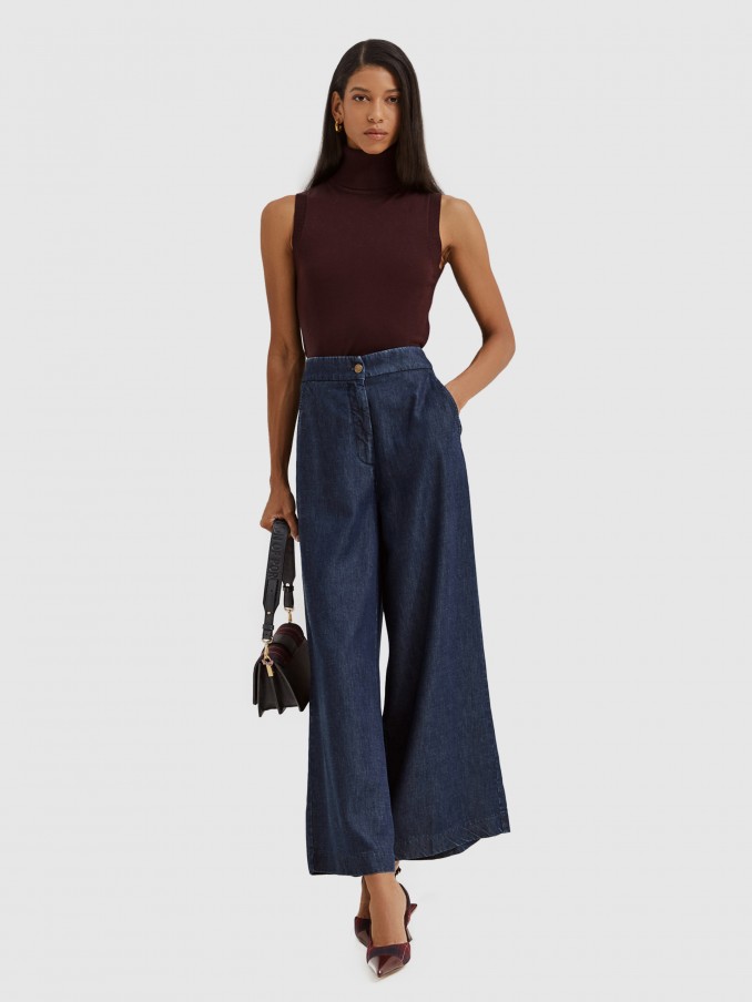 Pants Woman Navy Blue Lion Of Porches