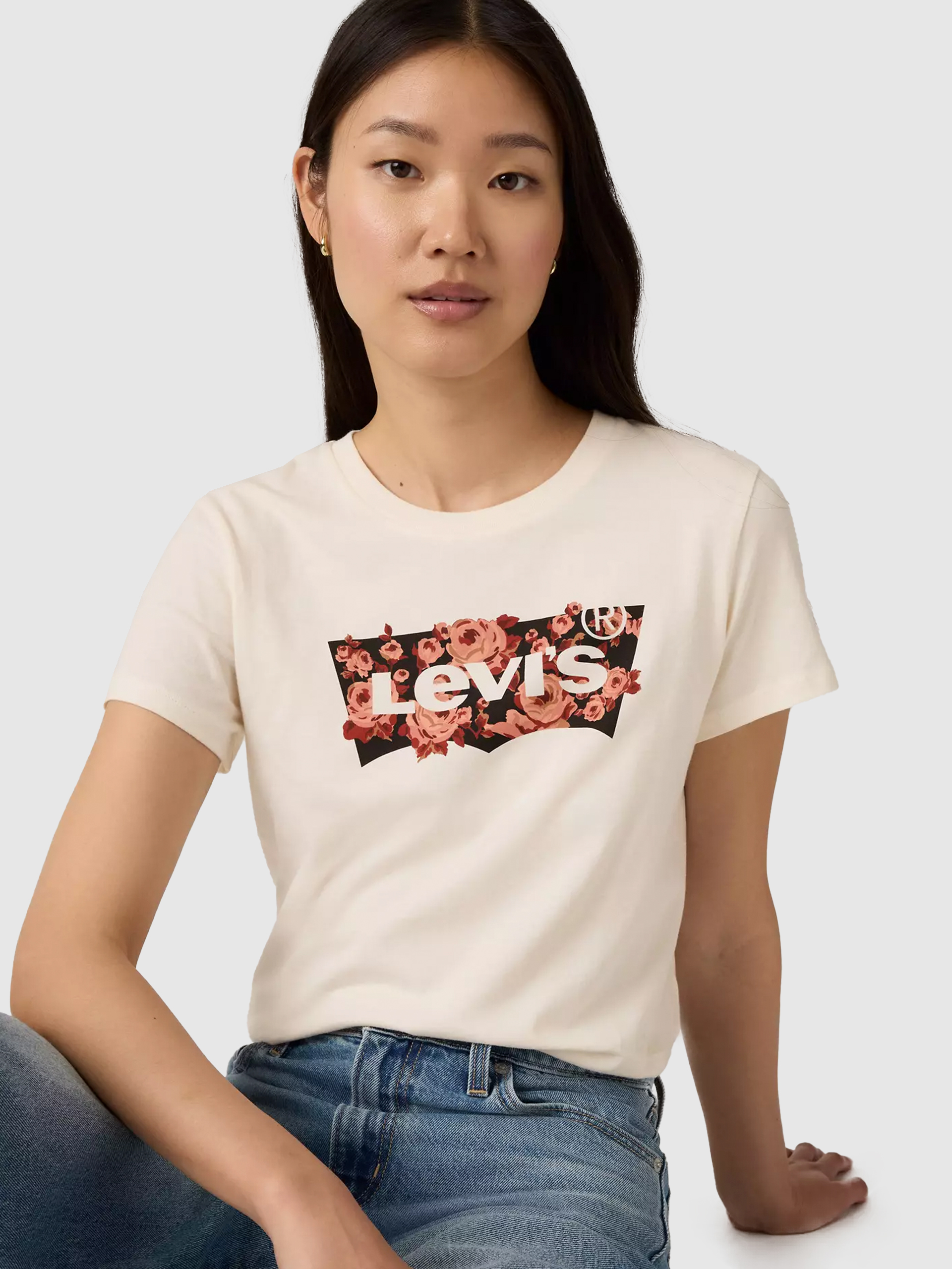 Camiseta Mujer Crema Levis