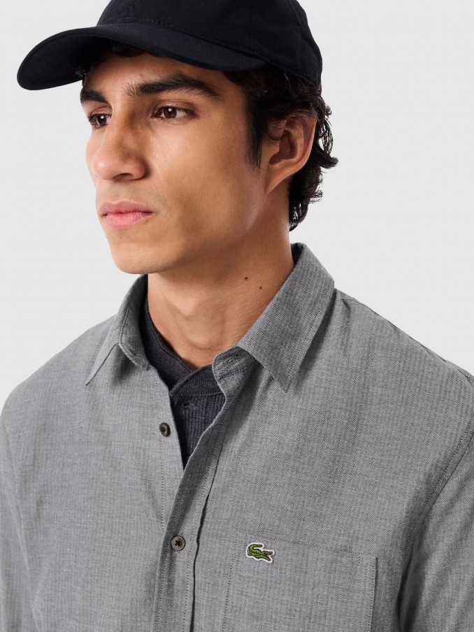 Camisa Hombre Gris Lacoste