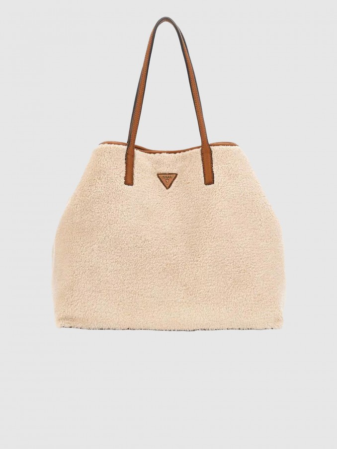 Bolsos de Mano Mujer Beige Guess