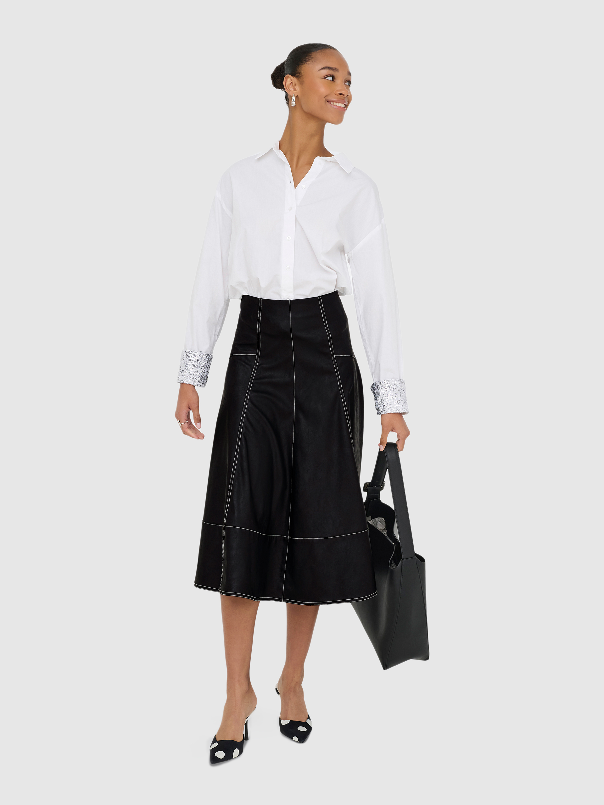 Falda Mujer Negro Only