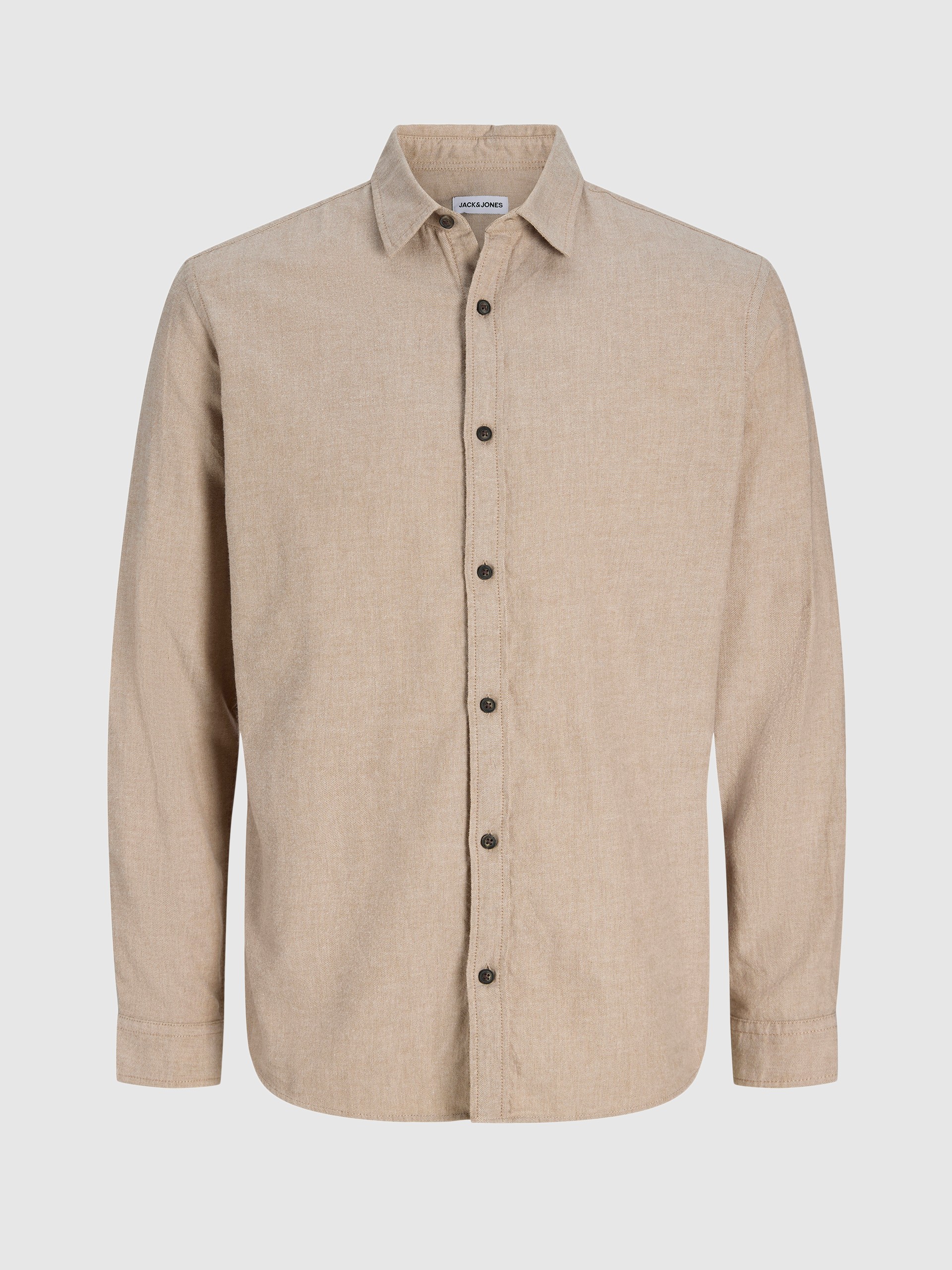 Camisa Hombre Beige Jack & Jones